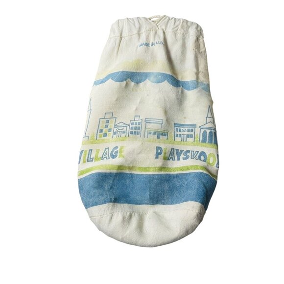 Playskool Village Bag Wooden Block 150 Piece Hotel Railroad Train Town Vintage - Picture 14 of 16